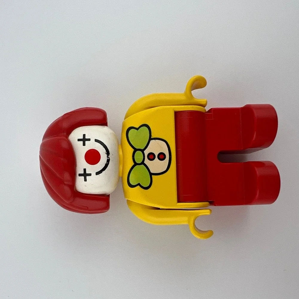 Vintage LEGO Duplo Circus Clown Figure Red Hair Yellow Shirt  Play Wear